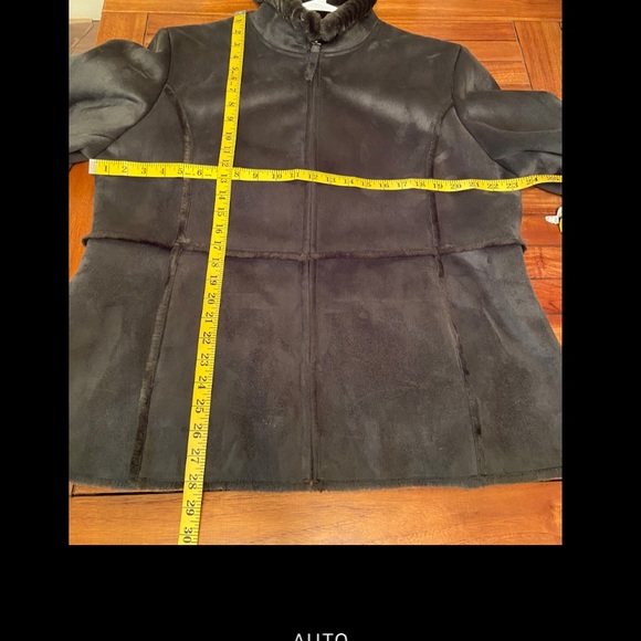 Liz Claiborne Faux Sued Green Faux Fur Coat Jacket - Picture 6 of 8